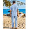 image:imageCOOFANDY Mens 2 Piece Sets Summer Outfits Short Sleeve Button Down Shirt Loose Pant Sets Beach Vacation OutfitsSky Blue