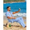 image:imageCOOFANDY Mens 2 Piece Sets Summer Outfits Short Sleeve Button Down Shirt Loose Pant Sets Beach Vacation OutfitsSky Blue