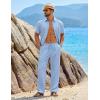 image:imageCOOFANDY Mens 2 Piece Sets Summer Outfits Short Sleeve Button Down Shirt Loose Pant Sets Beach Vacation OutfitsSky Blue