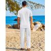 image:imageCOOFANDY Mens 2 Piece Sets Summer Outfits Short Sleeve Button Down Shirt Loose Pant Sets Beach Vacation OutfitsWhite
