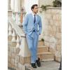 image:imageCOOFANDY Mens 2 Piece Suits Classic Fit 2 Button Dress Suits Tuxedo Jacket Blazer for Wedding Business Dinner PromLight Blue