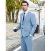image:imageCOOFANDY Mens 2 Piece Suits Classic Fit 2 Button Dress Suits Tuxedo Jacket Blazer for Wedding Business Dinner PromLight Blue