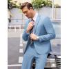 image:imageCOOFANDY Mens 2 Piece Suits Classic Fit 2 Button Dress Suits Tuxedo Jacket Blazer for Wedding Business Dinner PromLight Blue