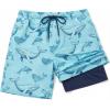 image:imageCOOFANDY Mens 7 Swim Trunks with Compression Liner Stretch Swimming Shorts with Zipper PocketsLight Blue  Whales