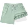 image:imageCOOFANDY Mens 7 Swim Trunks with Compression Liner Stretch Swimming Shorts with Zipper PocketsMint Green