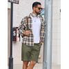 image:imageCOOFANDY Mens 9 Casual Shorts with Zipper Pocket Elastic Waist Drawstring Chinos Short Summer Lightweight Cotton ShortsArmy Green