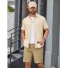 image:imageCOOFANDY Mens 9 Casual Shorts with Zipper Pocket Elastic Waist Drawstring Chinos Short Summer Lightweight Cotton ShortsDark Khaki
