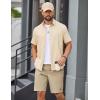 image:imageCOOFANDY Mens 9 Casual Shorts with Zipper Pocket Elastic Waist Drawstring Chinos Short Summer Lightweight Cotton ShortsKhaki