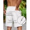 image:imageCOOFANDY Mens 9 Casual Shorts with Zipper Pocket Elastic Waist Drawstring Chinos Short Summer Lightweight Cotton ShortsWhite