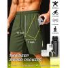 image:imageCOOFANDY Mens Athletic Running Shorts 9 Lightweight Quick Dry Drawstring Mesh Gym Shorts with Zipper PocketsArmy Green