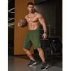 image:imageCOOFANDY Mens Athletic Running Shorts 9 Lightweight Quick Dry Drawstring Mesh Gym Shorts with Zipper PocketsArmy Green