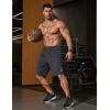 image:imageCOOFANDY Mens Athletic Running Shorts 9 Lightweight Quick Dry Drawstring Mesh Gym Shorts with Zipper PocketsDark Grey