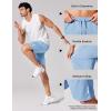 image:imageCOOFANDY Mens Athletic Running Shorts 9 Lightweight Quick Dry Drawstring Mesh Gym Shorts with Zipper PocketsLight Blue