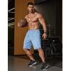 image:imageCOOFANDY Mens Athletic Running Shorts 9 Lightweight Quick Dry Drawstring Mesh Gym Shorts with Zipper PocketsLight Blue