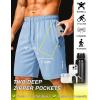 image:imageCOOFANDY Mens Athletic Running Shorts 9 Lightweight Quick Dry Drawstring Mesh Gym Shorts with Zipper PocketsLight Blue