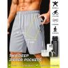 image:imageCOOFANDY Mens Athletic Running Shorts 9 Lightweight Quick Dry Drawstring Mesh Gym Shorts with Zipper PocketsLight Grey