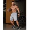 image:imageCOOFANDY Mens Athletic Running Shorts 9 Lightweight Quick Dry Drawstring Mesh Gym Shorts with Zipper PocketsLight Grey