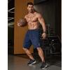 image:imageCOOFANDY Mens Athletic Running Shorts 9 Lightweight Quick Dry Drawstring Mesh Gym Shorts with Zipper PocketsNavy Blue