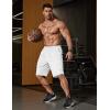 image:imageCOOFANDY Mens Athletic Running Shorts 9 Lightweight Quick Dry Drawstring Mesh Gym Shorts with Zipper PocketsWhite