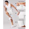 image:imageCOOFANDY Mens Athletic Running Shorts 9 Lightweight Quick Dry Drawstring Mesh Gym Shorts with Zipper PocketsWhite