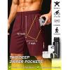 image:imageCOOFANDY Mens Athletic Running Shorts 9 Lightweight Quick Dry Drawstring Mesh Gym Shorts with Zipper PocketsWine Red