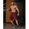 image:imageCOOFANDY Mens Athletic Running Shorts 9 Lightweight Quick Dry Drawstring Mesh Gym Shorts with Zipper PocketsWine Red