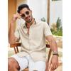 image:imageCOOFANDY Mens Button Down Shirt Short Sleeve Cotton Casual Summer Shirts Textured Beach Vacation Shirts for MenBeige