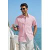 image:imageCOOFANDY Mens Button Down Shirt Short Sleeve Cotton Casual Summer Shirts Textured Beach Vacation Shirts for MenIcy Pink