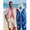 image:imageCOOFANDY Mens Button Down Shirt Short Sleeve Cotton Casual Summer Shirts Textured Beach Vacation Shirts for MenIcy Pink