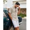 image:imageCOOFANDY Mens Button Down Shirt Short Sleeve Cotton Casual Summer Shirts Textured Beach Vacation Shirts for MenKhaki