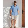 image:imageCOOFANDY Mens Button Down Shirt Short Sleeve Cotton Casual Summer Shirts Textured Beach Vacation Shirts for MenLight Blue