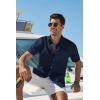 image:imageCOOFANDY Mens Button Down Shirt Short Sleeve Cotton Casual Summer Shirts Textured Beach Vacation Shirts for MenNavy Blue