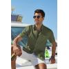 image:imageCOOFANDY Mens Button Down Shirt Short Sleeve Cotton Casual Summer Shirts Textured Beach Vacation Shirts for MenOlive Green