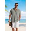 image:imageCOOFANDY Mens Button Down Shirts Short Sleeve Casual Shirt Summer Beach Textured ShirtsArmy Green