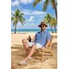 image:imageCOOFANDY Mens Button Down Shirts Short Sleeve Casual Shirt Summer Beach Textured ShirtsBright Blue