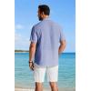 image:imageCOOFANDY Mens Button Down Shirts Short Sleeve Casual Shirt Summer Beach Textured ShirtsDark Blue