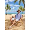 image:imageCOOFANDY Mens Button Down Shirts Short Sleeve Casual Shirt Summer Beach Textured ShirtsDark Blue