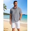 image:imageCOOFANDY Mens Button Down Shirts Short Sleeve Casual Shirt Summer Beach Textured ShirtsDark Grey