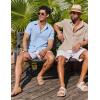 image:imageCOOFANDY Mens Button Down Shirts Short Sleeve Casual Shirt Summer Beach Textured ShirtsKhaki