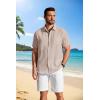 image:imageCOOFANDY Mens Button Down Shirts Short Sleeve Casual Shirt Summer Beach Textured ShirtsLight Khaki
