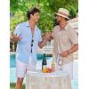 image:imageCOOFANDY Mens Button Down Shirts Short Sleeve Casual Shirt Summer Beach Textured ShirtsLight Khaki