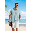 image:imageCOOFANDY Mens Button Down Shirts Short Sleeve Casual Shirt Summer Beach Textured ShirtsMint Green