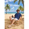 image:imageCOOFANDY Mens Button Down Shirts Short Sleeve Casual Shirt Summer Beach Textured ShirtsNavy Blue