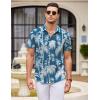 image:imageCOOFANDY Mens Button Down Short Sleeve Shirt Casual Beach Shirt Summer Vacation Textured ShirtsBlue
