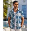 image:imageCOOFANDY Mens Button Down Short Sleeve Shirt Casual Beach Shirt Summer Vacation Textured ShirtsBlue