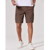 image:imageCOOFANDY Mens Cargo Cotton Twill Cargo Shorts Drawstring Stretch Elastic Waist Casual Work Short with 5 PocketsBrown