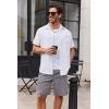 image:imageCOOFANDY Mens Cargo Cotton Twill Cargo Shorts Drawstring Stretch Elastic Waist Casual Work Short with 5 PocketsLight Gray