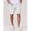 image:imageCOOFANDY Mens Cargo Cotton Twill Cargo Shorts Drawstring Stretch Elastic Waist Casual Work Short with 5 PocketsWhite