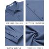 image:imageCOOFANDY Mens Casual Button Down Long Sleeve Untucked Denim Dress ShirtBlue