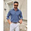 image:imageCOOFANDY Mens Casual Button Down Long Sleeve Untucked Denim Dress ShirtBlue